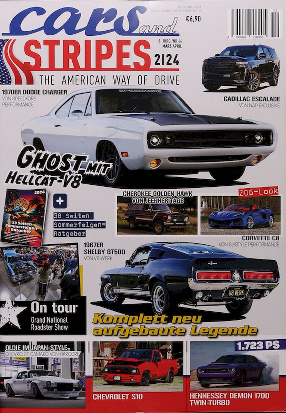 Cars And Stripes Magazin Deutschland 2024-02 Hellcat V8 Cadillac Escalade Shelby GT500