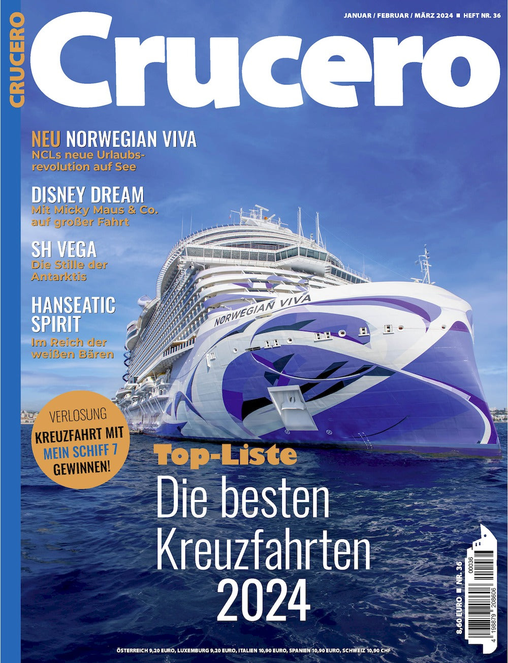 Crucero Magazin Deutschland 2023-04 Norwegian Viva Disney Dream SH Vega