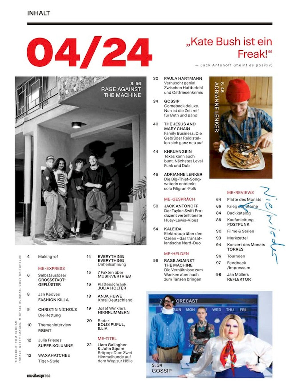 Musikexpress Magasin Tyskland 2024-04 Oasis Stone Roses Rage Against The Machine