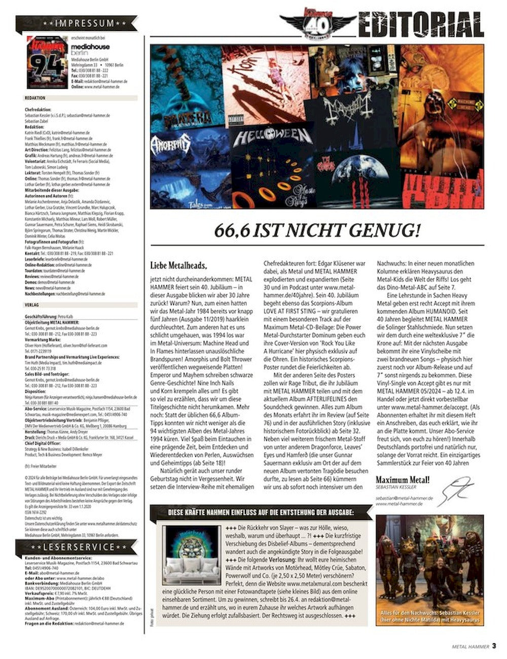 Metal Hammer Magazin Deutschland 2024-04 Dragonforce Hamferd Rage