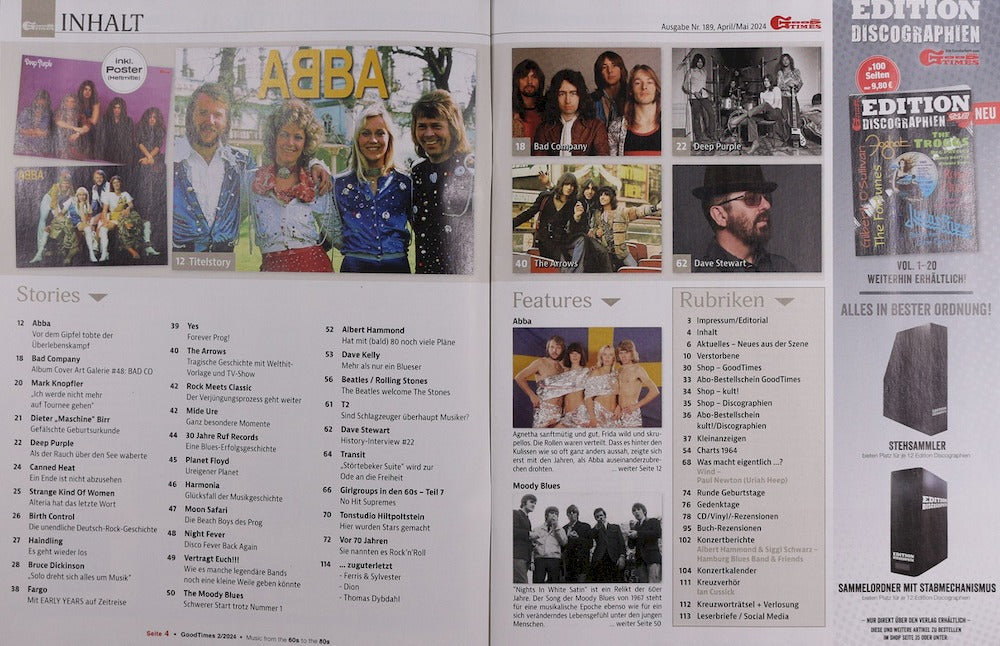Good Times Magazin Deutschland 2024-02 Abba Deep Purple Bad Company Mark Knopfler
