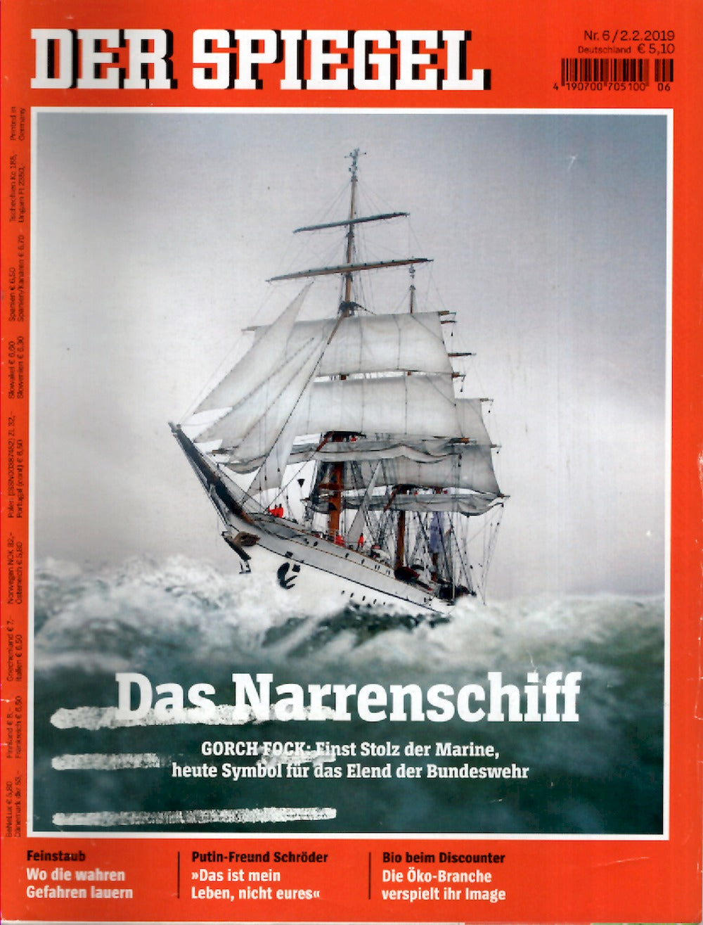 Der Spiegel Magazin Deutschland 2019-06 Gorch Fock Juliette Binoche Yishai Sarid Romain Gary