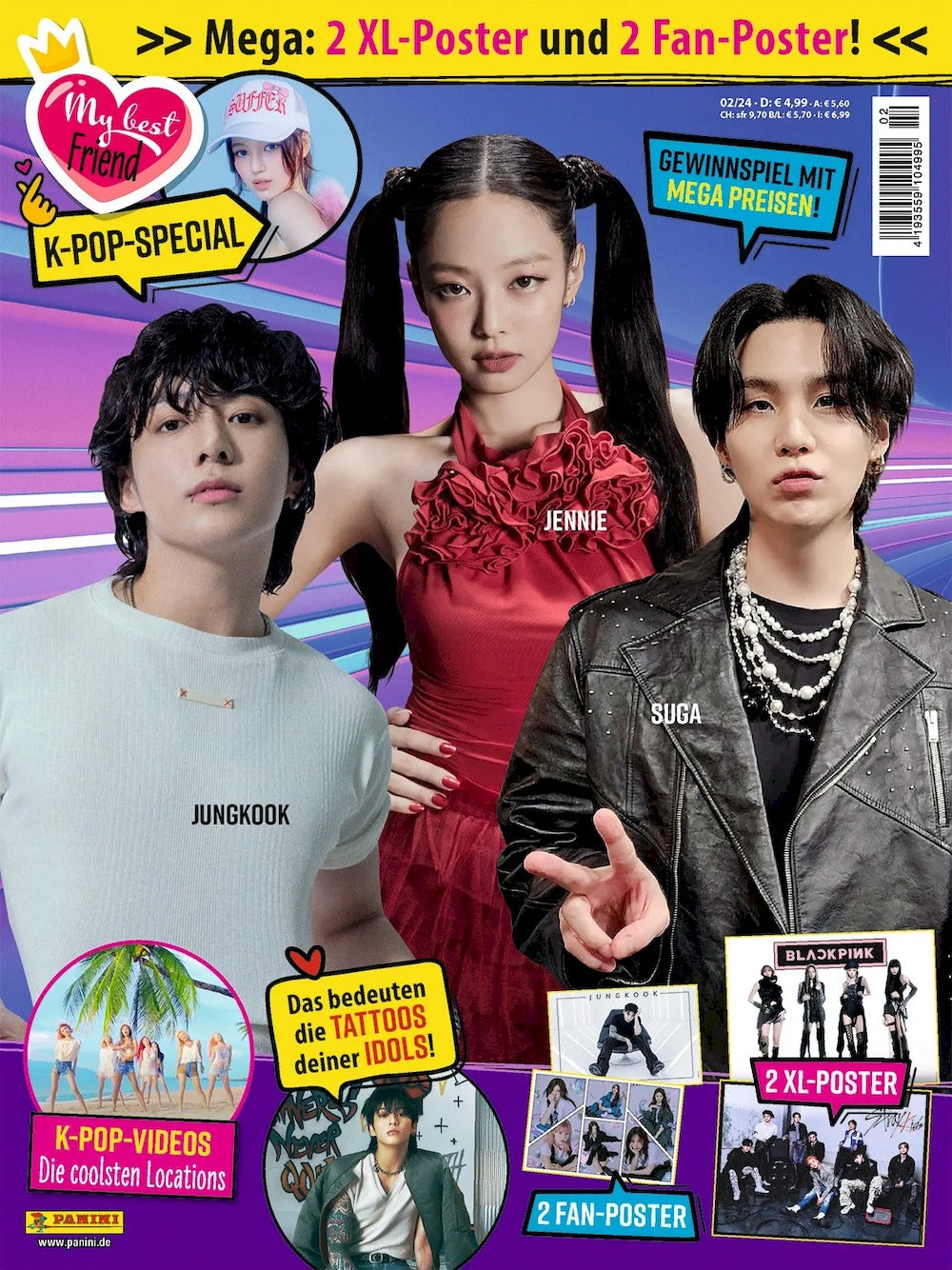 My Best Friend Revista Alemania 2024-02 K-Pop + Poster Blackpink Straykids Jennie Kim Edición original + Regalo