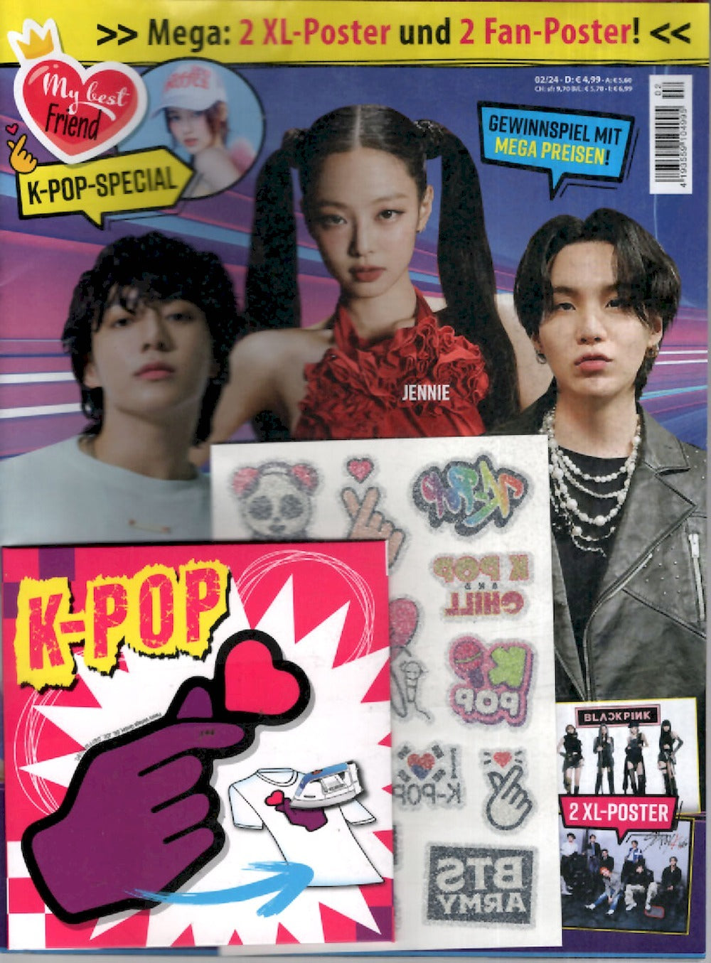 My Best Friend Revista Alemania 2024-02 K-Pop + Poster Blackpink Straykids Jennie Kim Edición original + Regalo