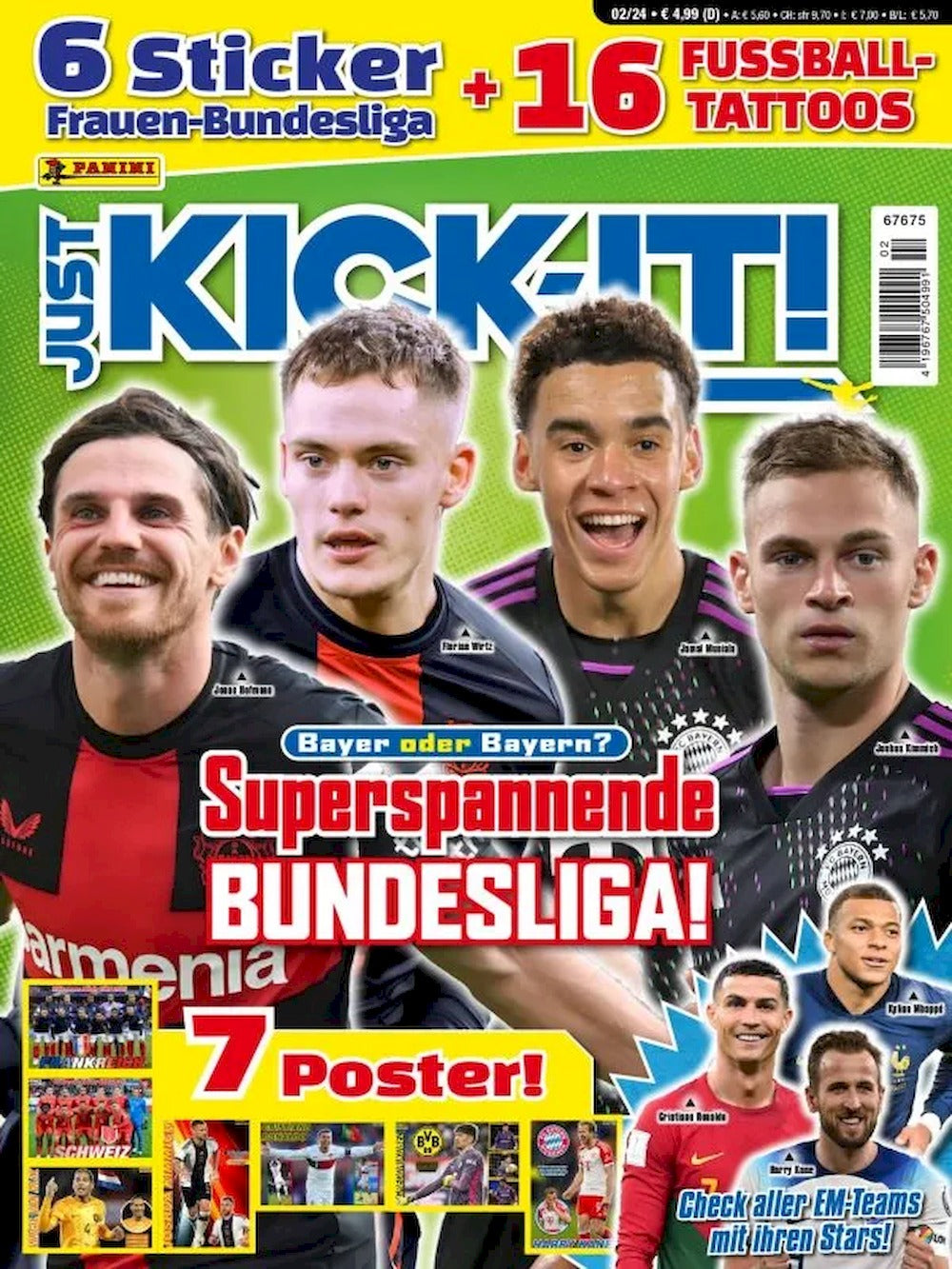 Just Kick It Lehti Saksa 2024-02 Hofmann Wirtz Musiala Kimmich Alkuperäinen painos