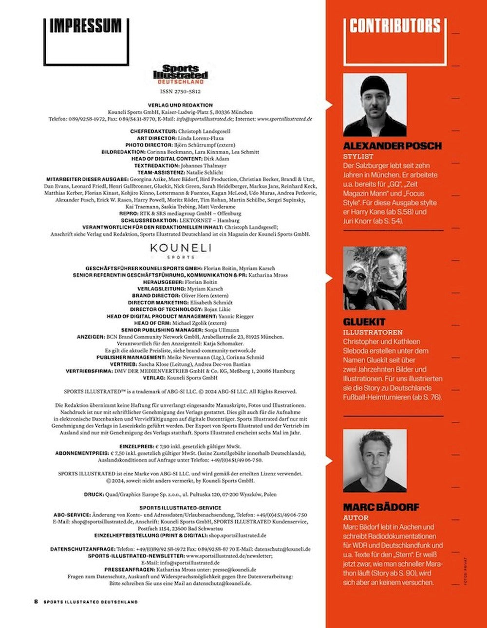 Sports Illustrated Lehti Saksa 2024-02 Harry Kane Juri Knorr