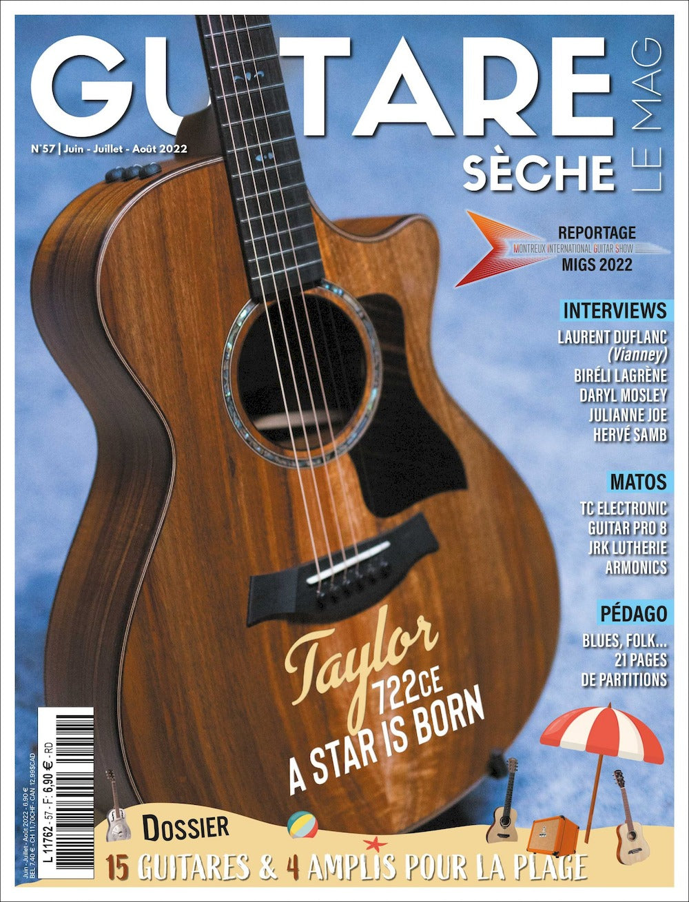 Guitare Seche Revista França 2022 #57 Taylor Herve Samb Daryl Mosley Edição original