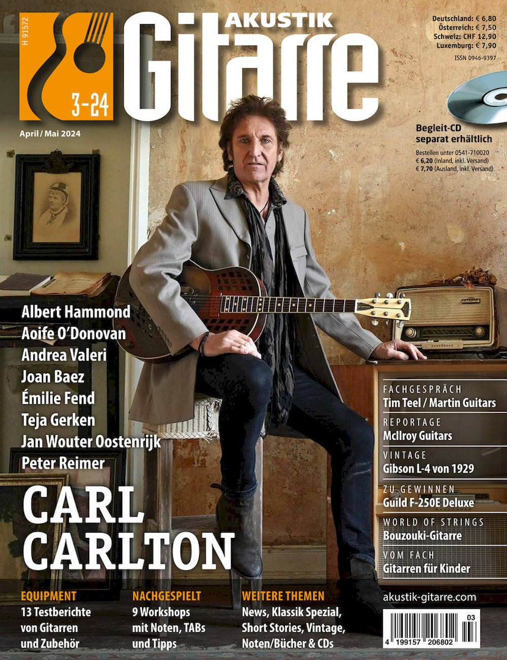 Akustik Gitarre Magasin Tyskland 2024-03 Carl Carlton Albert Hammond Aoife O`Donovan