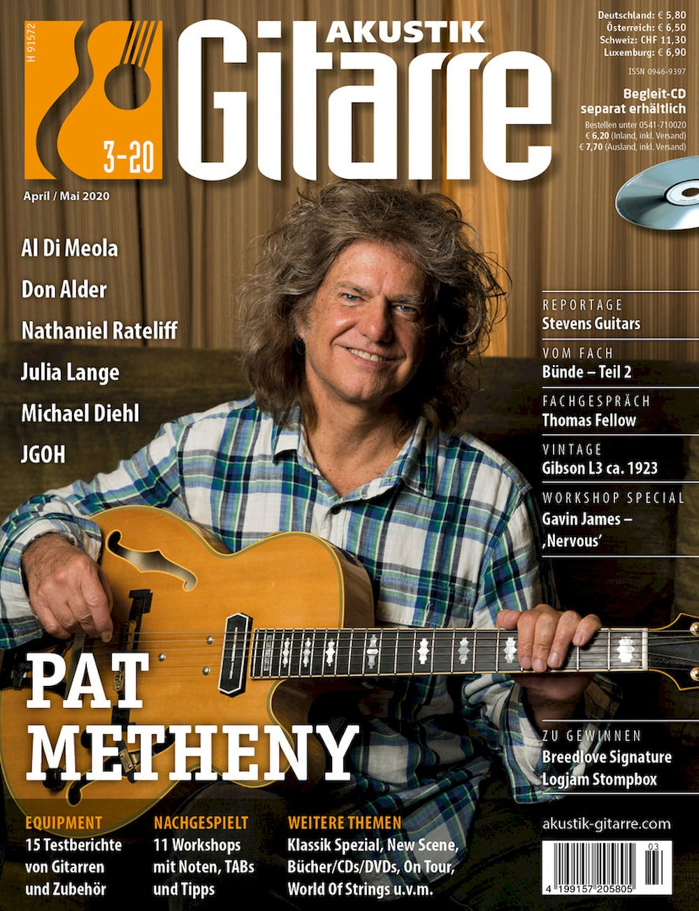 Akustik Gitarre Magazine Germany 2020-03 Pat Matheny Al Di Meola Don Alder Michael Diehl Nathaniel Rateliff