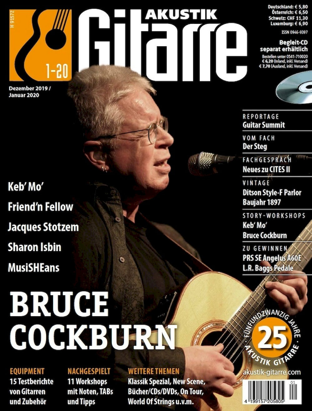 Akustik Gitarre Magazine Germany 2020-01 Bruce Cockburn Thomas Fellow Jacques Stotzem Keb' Mo'
