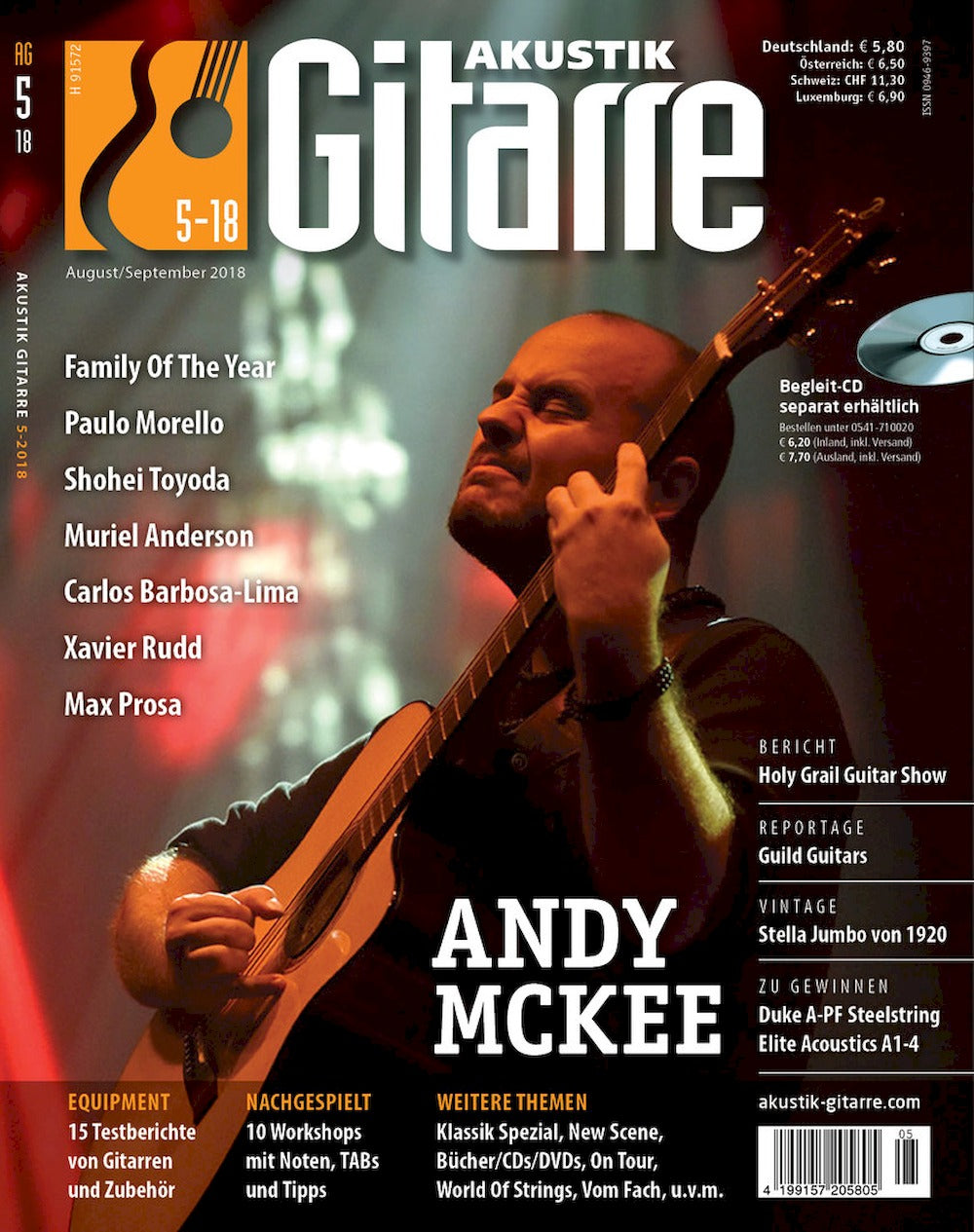 Akustik Gitarre Magazin Deutschland 2018-05 Andy McKee Paulo Morello Shohei Toyoda Muriel Anderson Carlos Barbosa-Lima