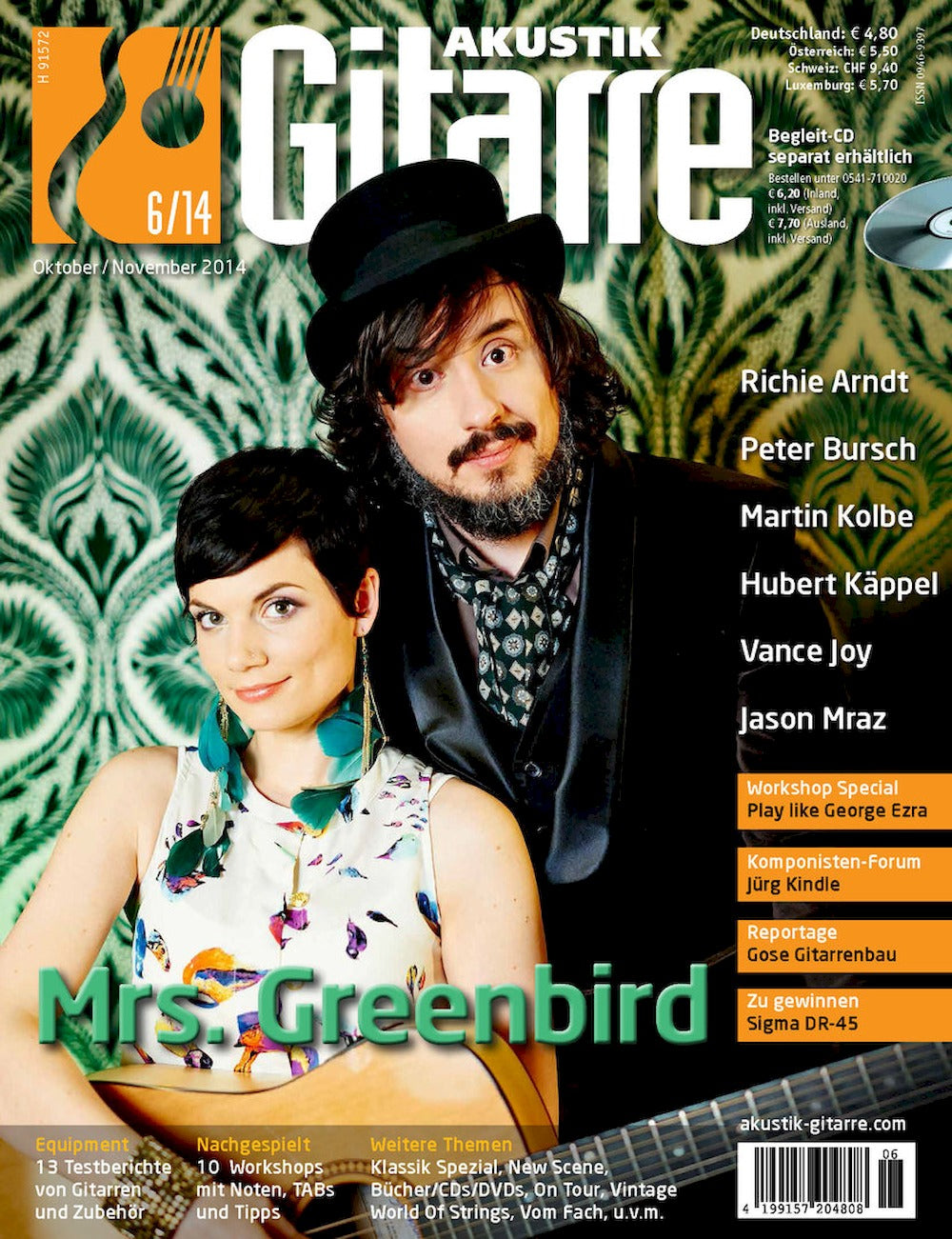 Akustik Gitarre Magazin Deutschland 2014-06 Richie Arndt Peter Bursch Martin Kolbe Hubert Käppel Vance Joy