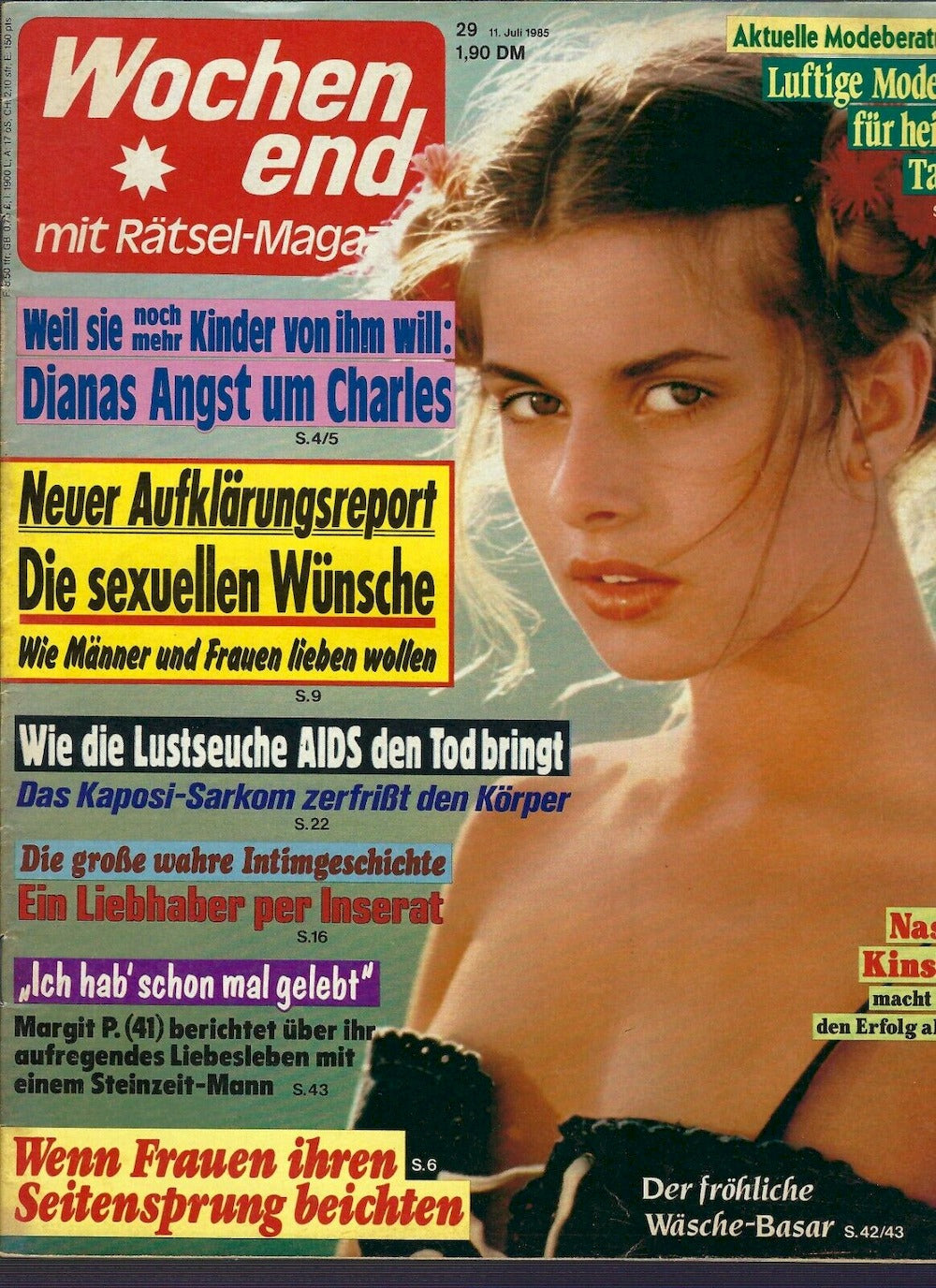 Wochenend Revista Alemania 1985-29 – Nastassja Kinski – Edición original