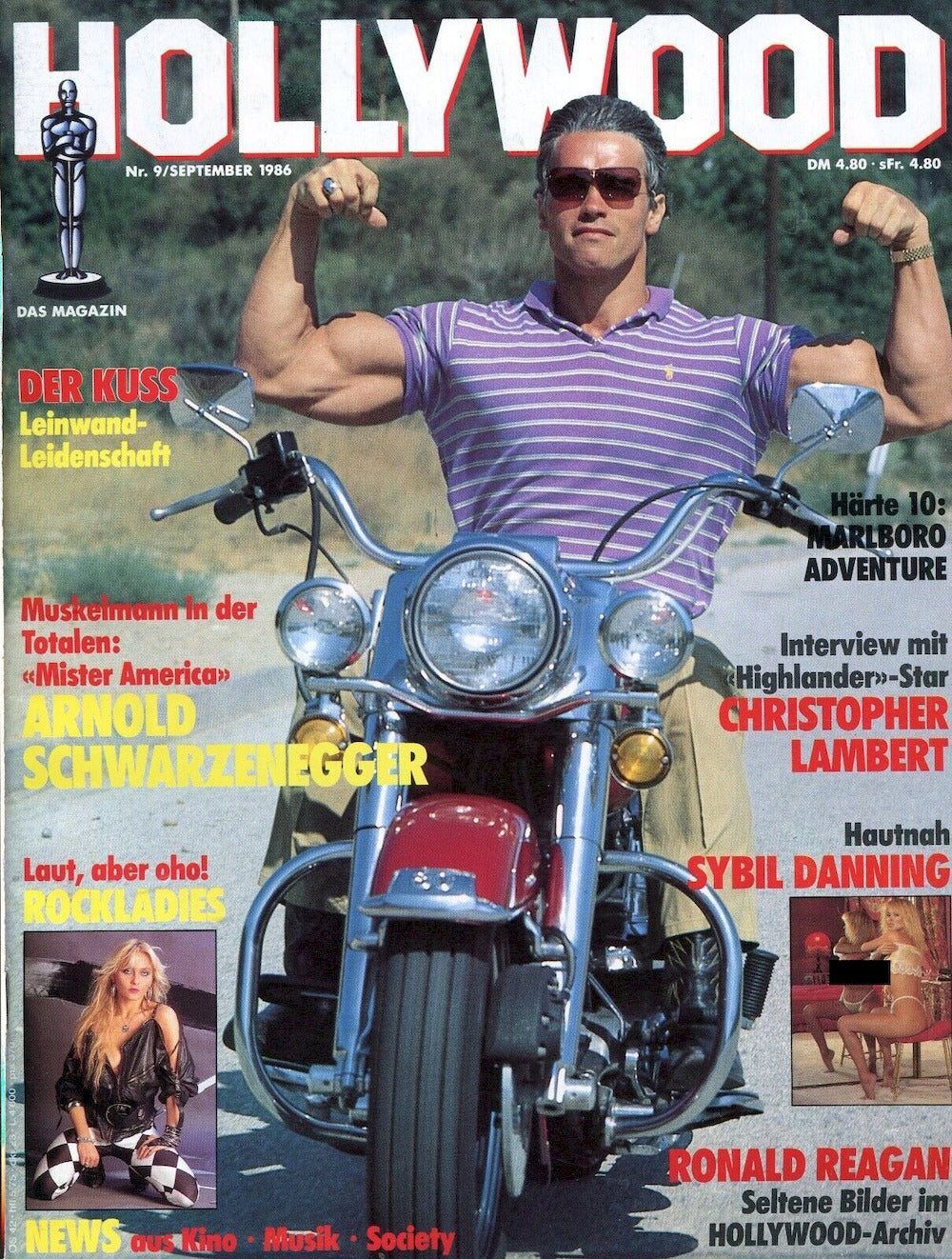 Hollywood Tijdschrift Duitsland 1986-09 Arnold Schwarzenegger Sybil Danning Originele uitgave