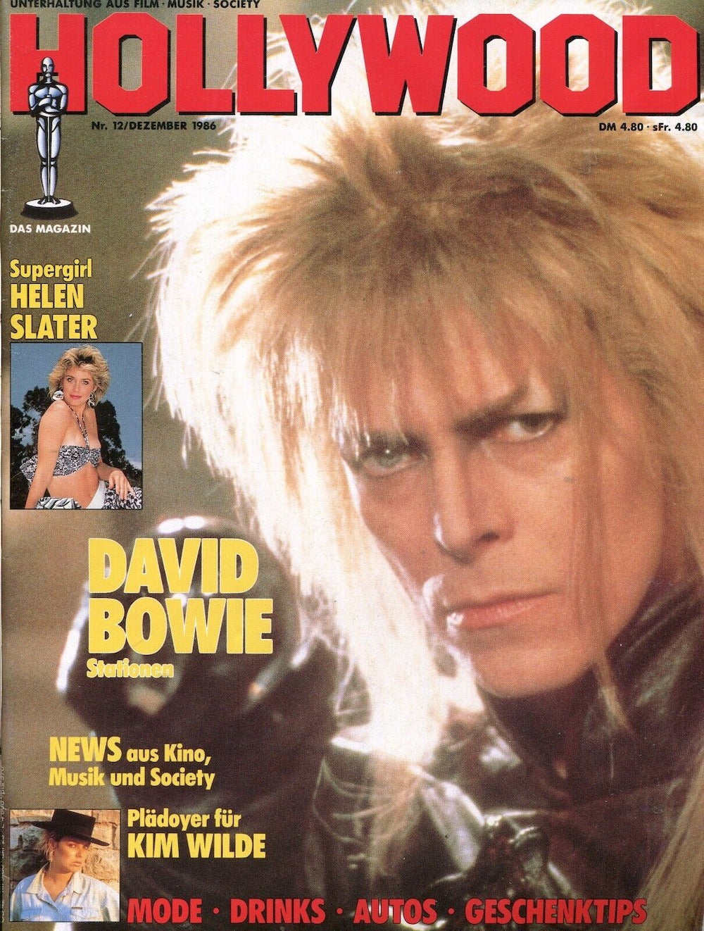 Hollywood Lehti Saksa 1986-12 David Bowie Helen Slater Kim Wilde Alkuperäinen painos