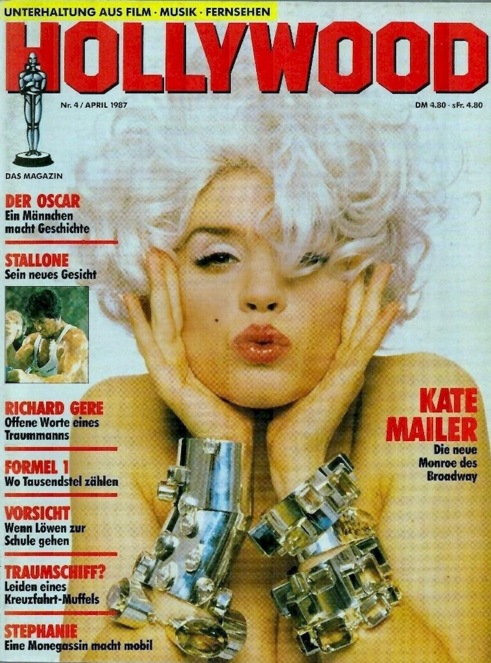 Hollywood Lehti Saksa 1986 Kate Mailer Stallone Richard Gere Alkuperäinen painos