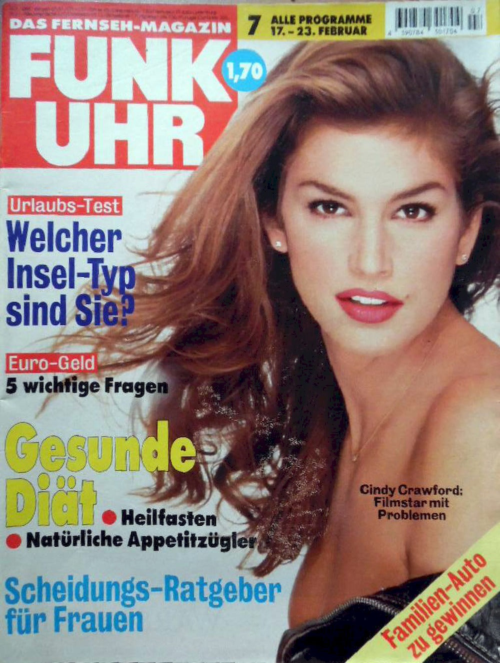 Funk Uhr Lehti Saksa 1996-07 Cindy Crawford Alkuperäinen painos