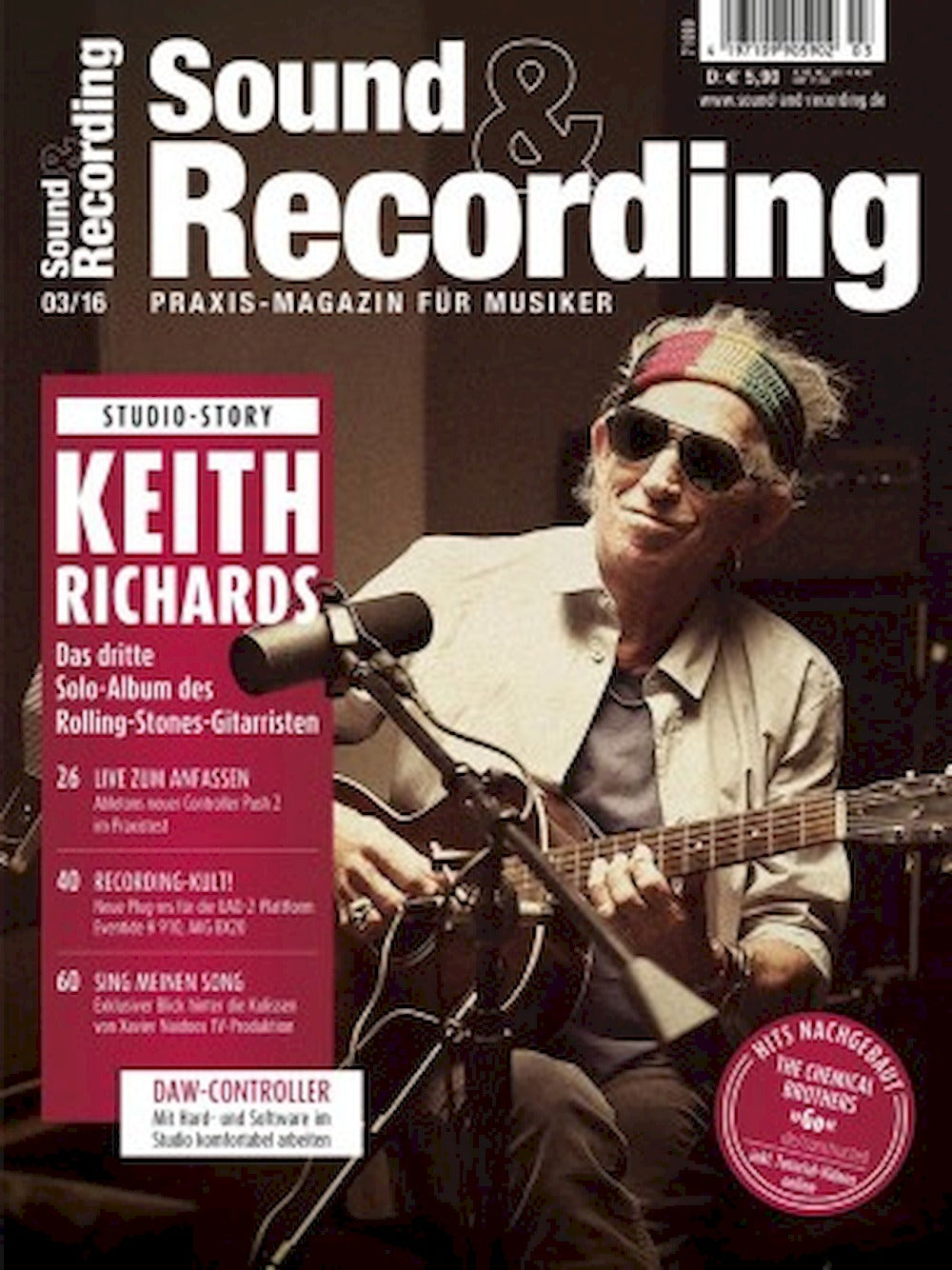 Sound & Recording Magasin Tyskland 2016-03 Keith Richards Originalutgåva