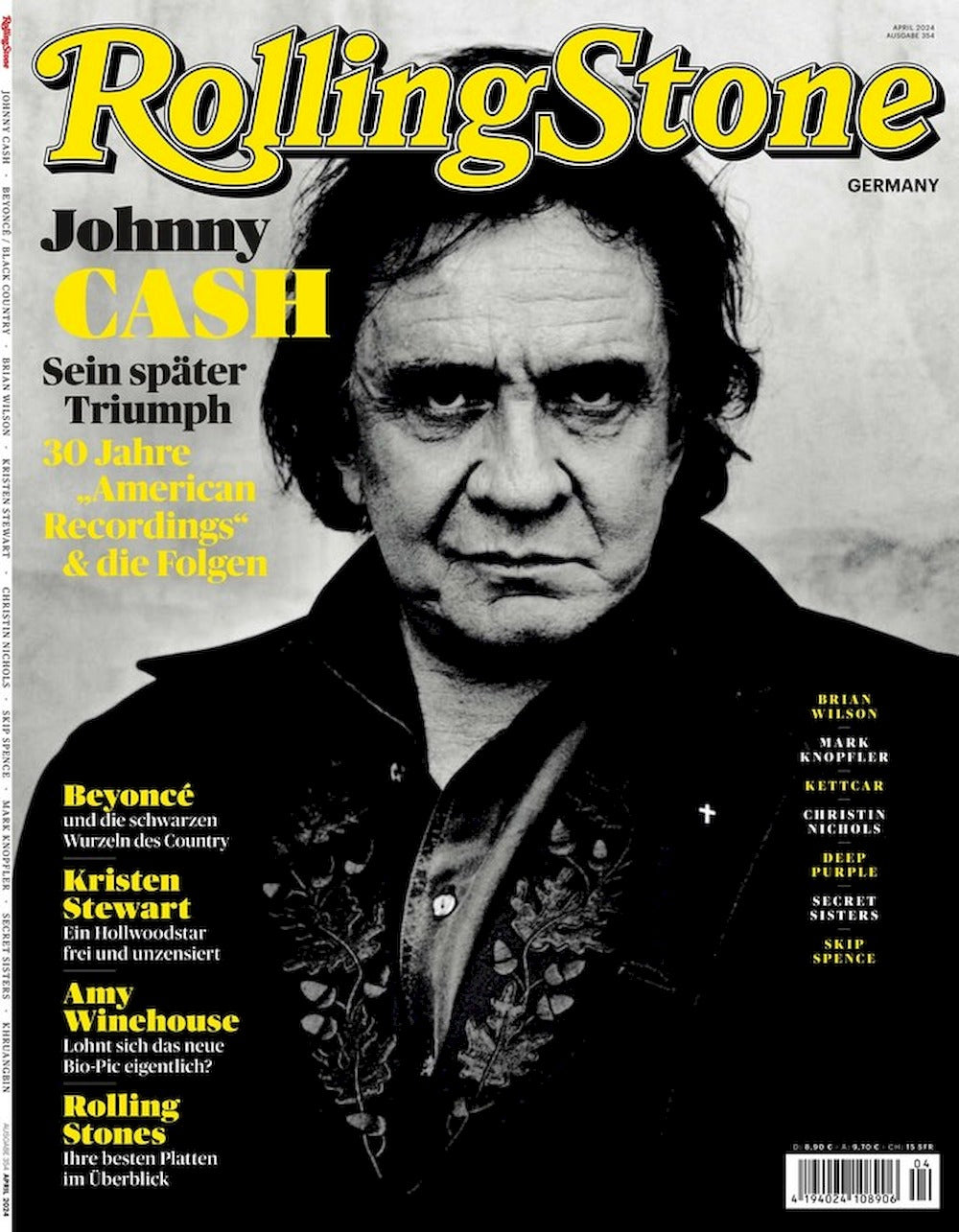 Rolling Stone Lehti Saksa 2024-04 #354 Johnny Cash Beyonce Kristen Stewart Amy Winehouse