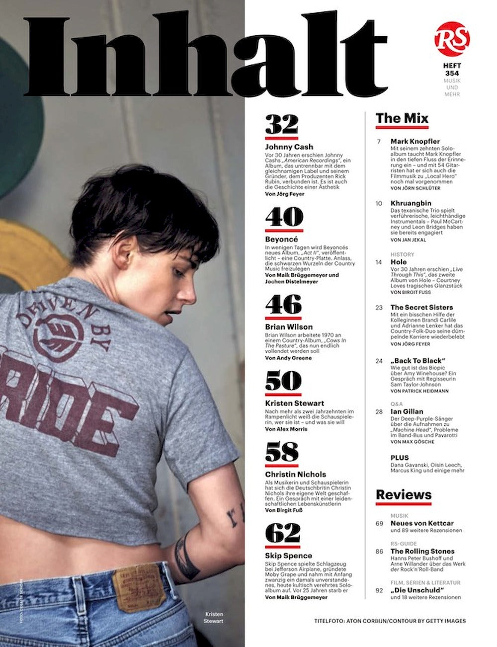 Rolling Stone Lehti Saksa 2024-04 #354 Johnny Cash Beyonce Kristen Stewart Amy Winehouse