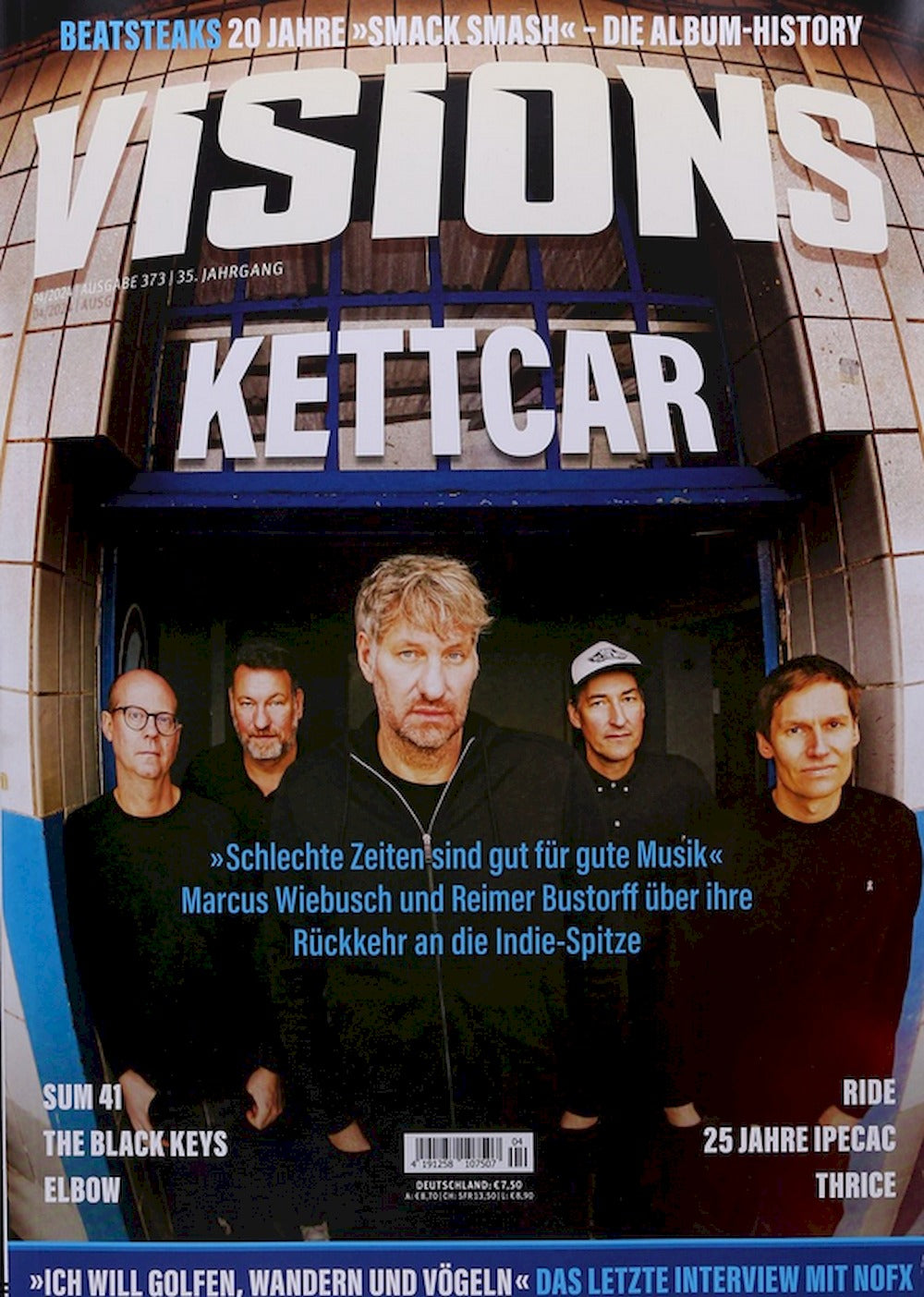 Visions Magazine Germany 2024-04 Kettcar Sum 41 Ride The Black Keys Elbow Original Print Issue