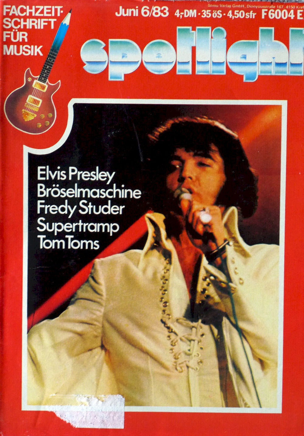 Spotlight Magasin Tyskland 1983-06 Elvis Presley Supertramp Herbert Grönemeyer Originalutgåva