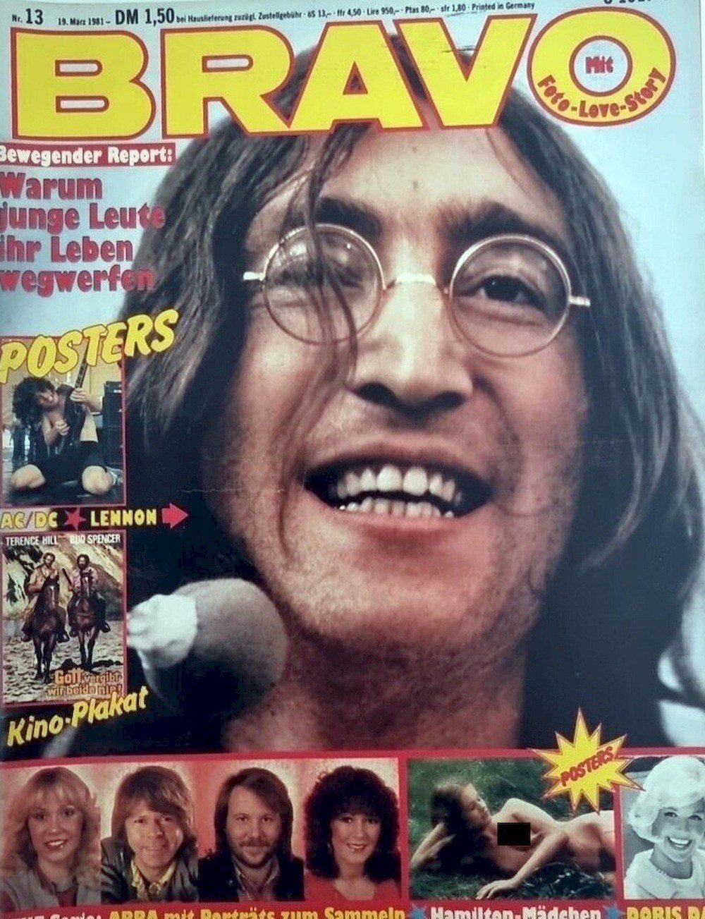 Bravo Magazine Germany 1981-13 – John Lennon ABBA Georg Danzer Frank Duval – Original Print Issue