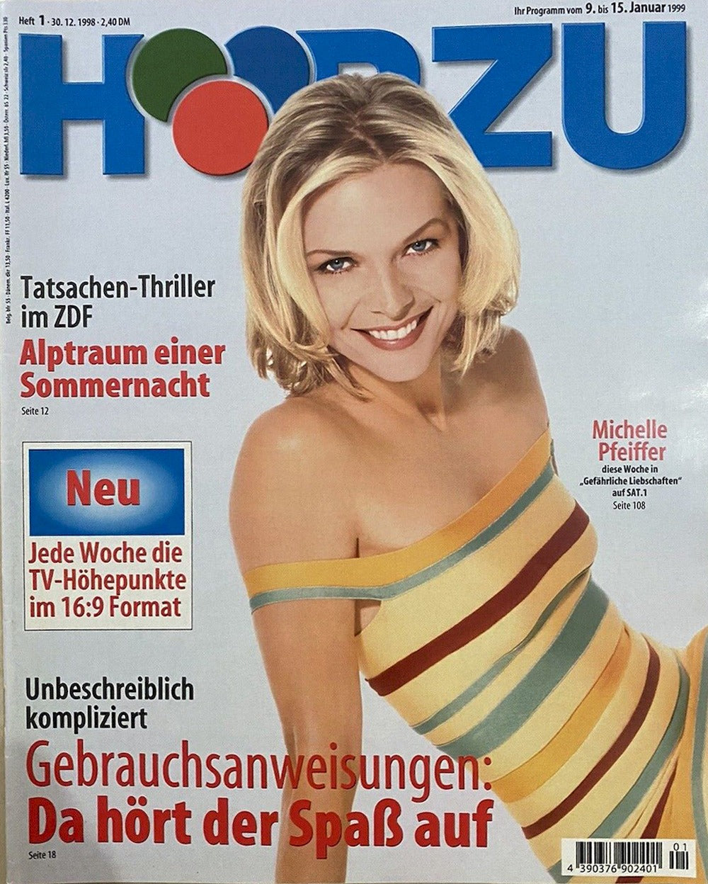 Hörzu Magazin Deutschland 1998-01 Michelle Pfeiffer
