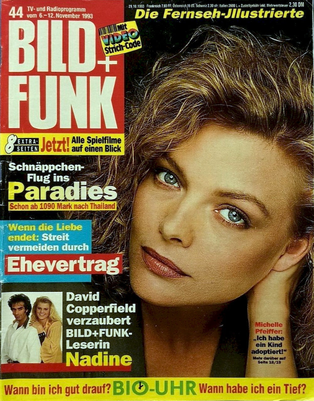 Bild + Funk Magazine Allemagne 1993-44 – Michelle Pfeiffer David Copperfield – Édition originale