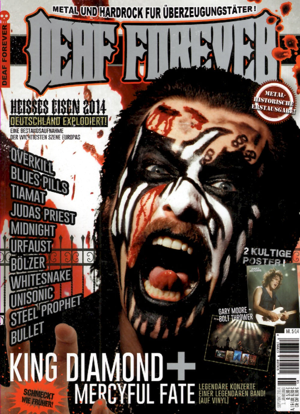 Deaf Forever Magazine Germany 2014 #1 King Diamond Mercyful Fate Overkill Blues Pills Tiamat Original Print Issue