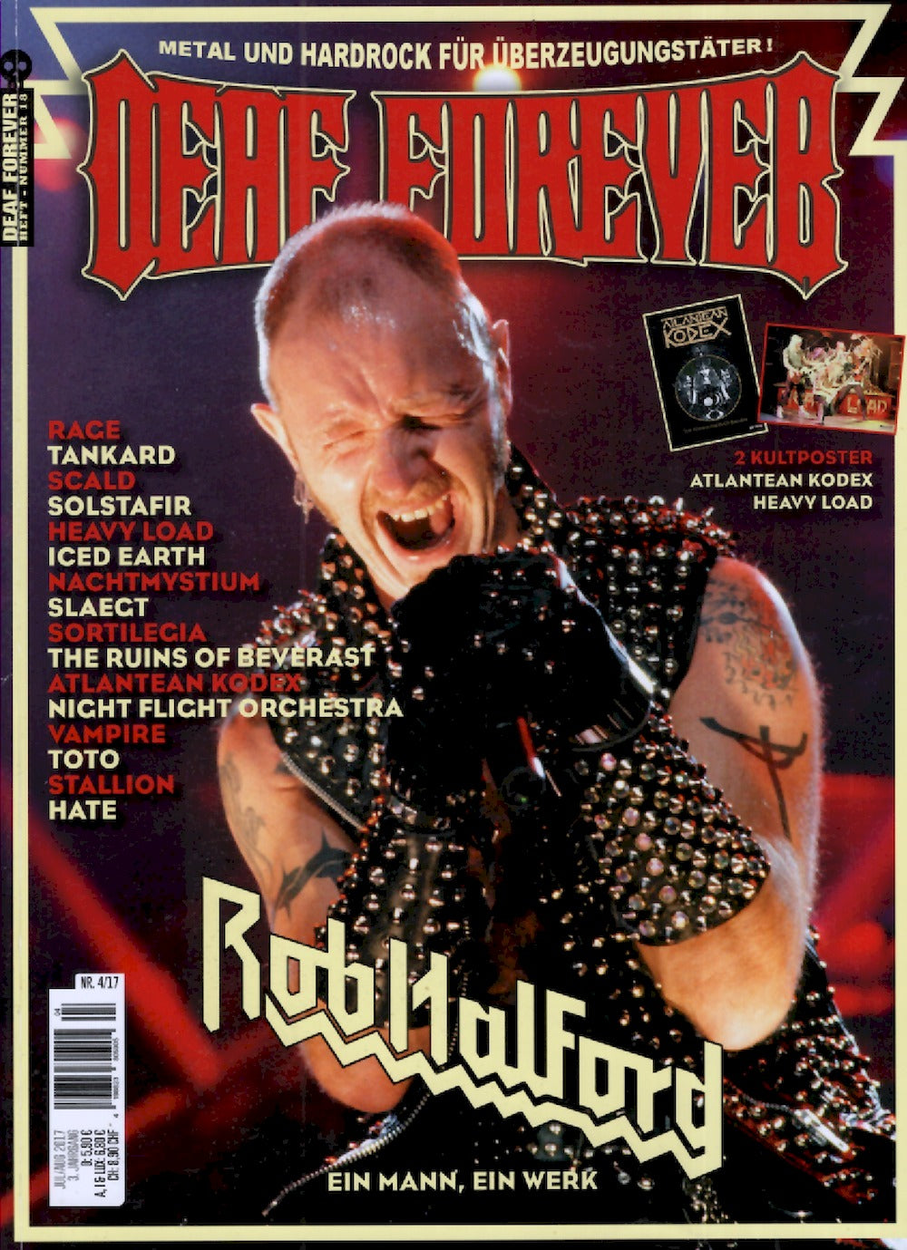 Deaf Forever Magazin Deutschland 2017 #18 Rob Halford Solstafir The Ruins Of Beverast Scald