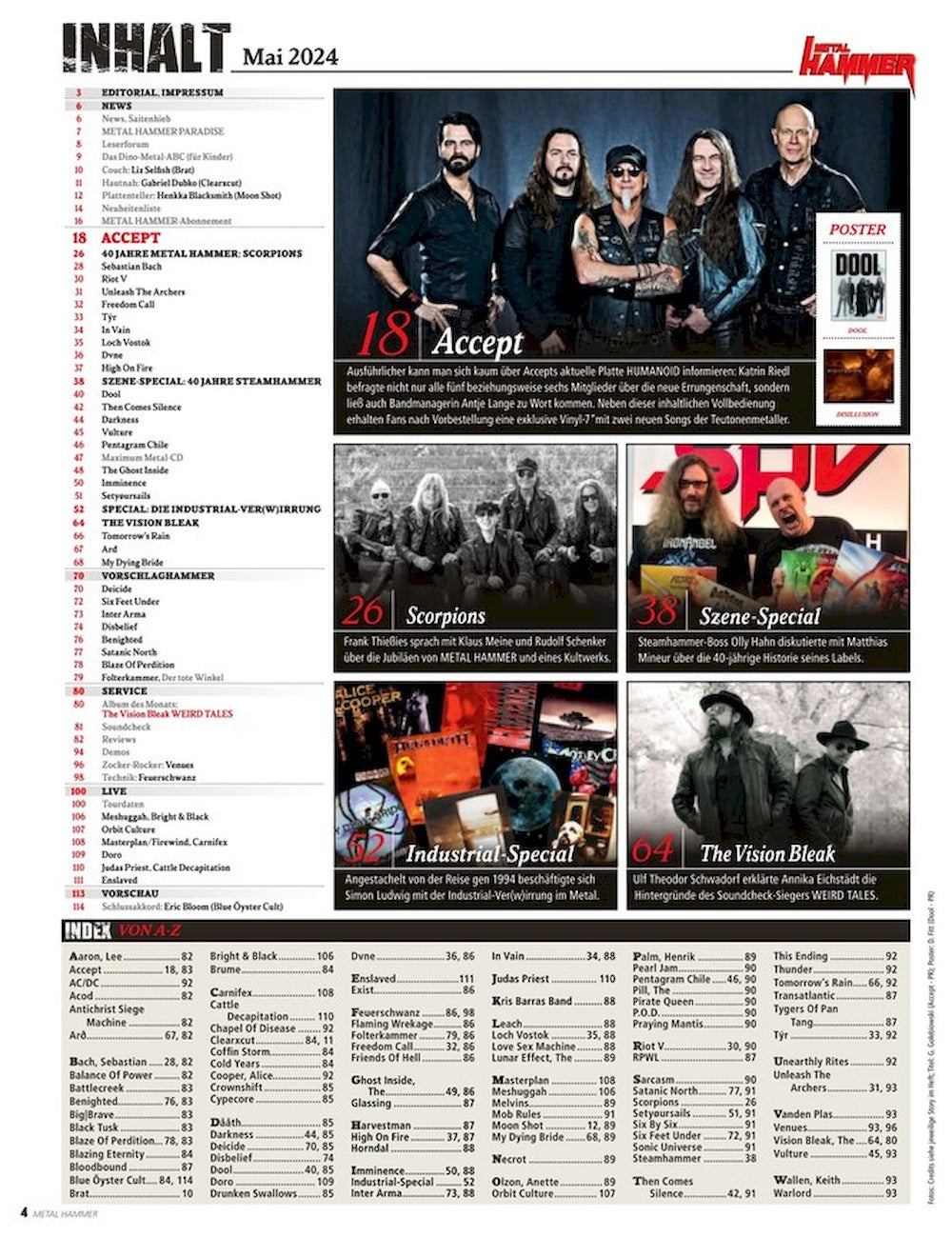 Metal Hammer Magazin Deutschland 2024-05 Accept Scorpions Judas Priest Meshuggah Doro