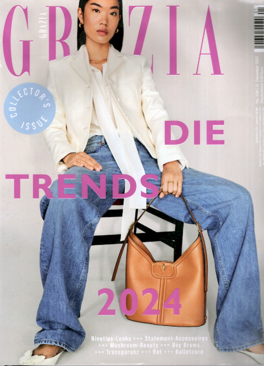 Grazia Magazin Deutschland 2024-01 Linda Evangelista Kim Kardashian Alexa Chung Kate Lila Moss