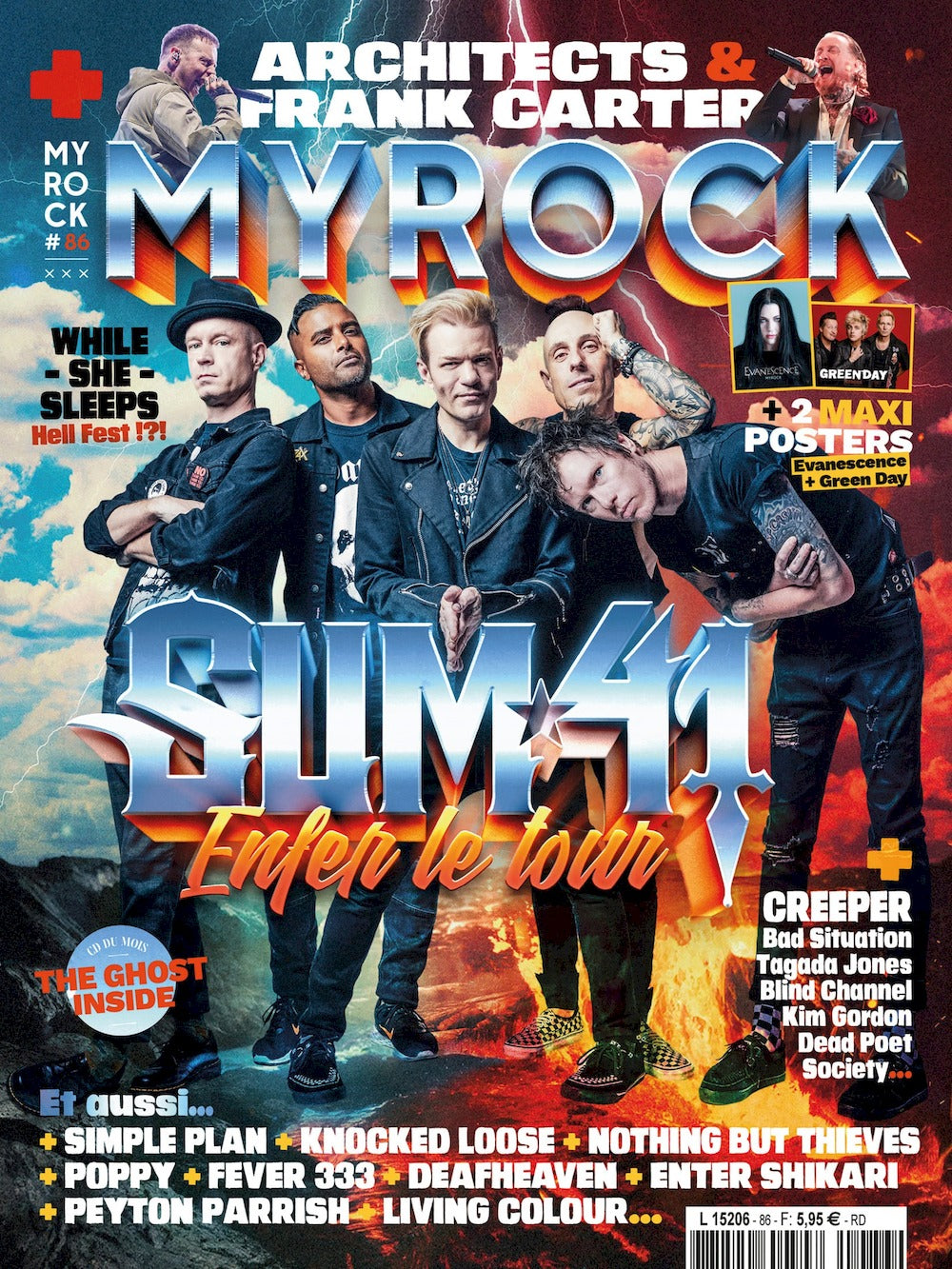 MyRock Revista Francia 2023 #86 Slim 41 Simple Plan Mick Mars Dragonforce Knocked Loose Edición original