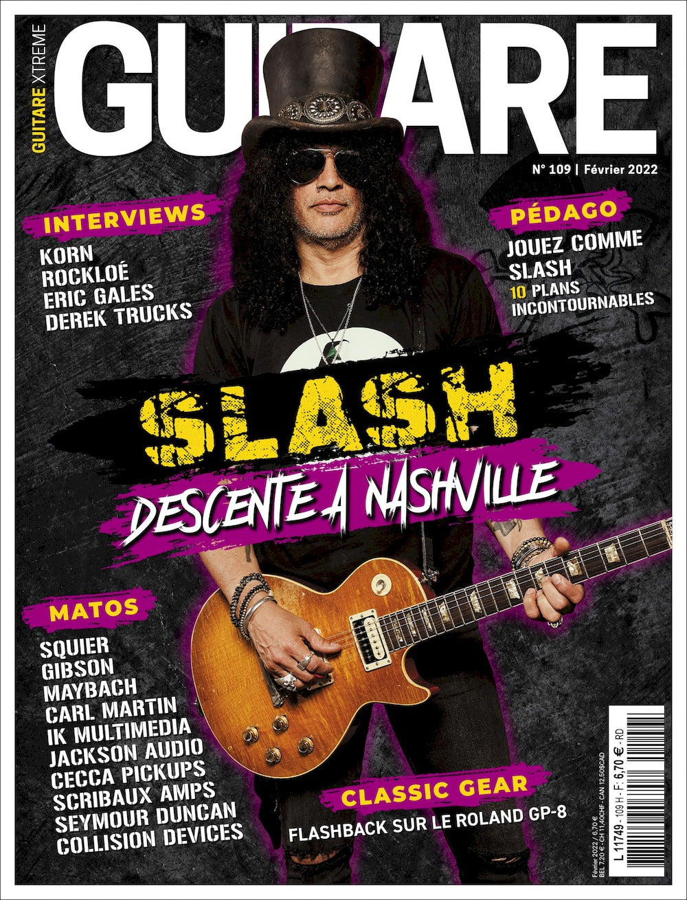 Guitare Xtreme Rivista Francia 2022 #109 Slash Eric Gales James Munky Shaffer Edizione originale