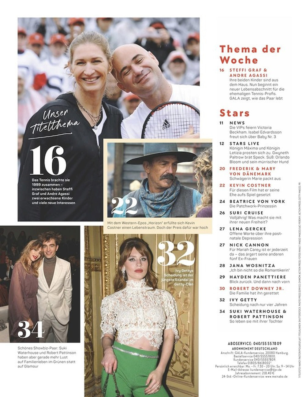 Gala Revista Alemania 2024-18 Steffi Graf Andre Agassi Robert Downey Jr. Edición original