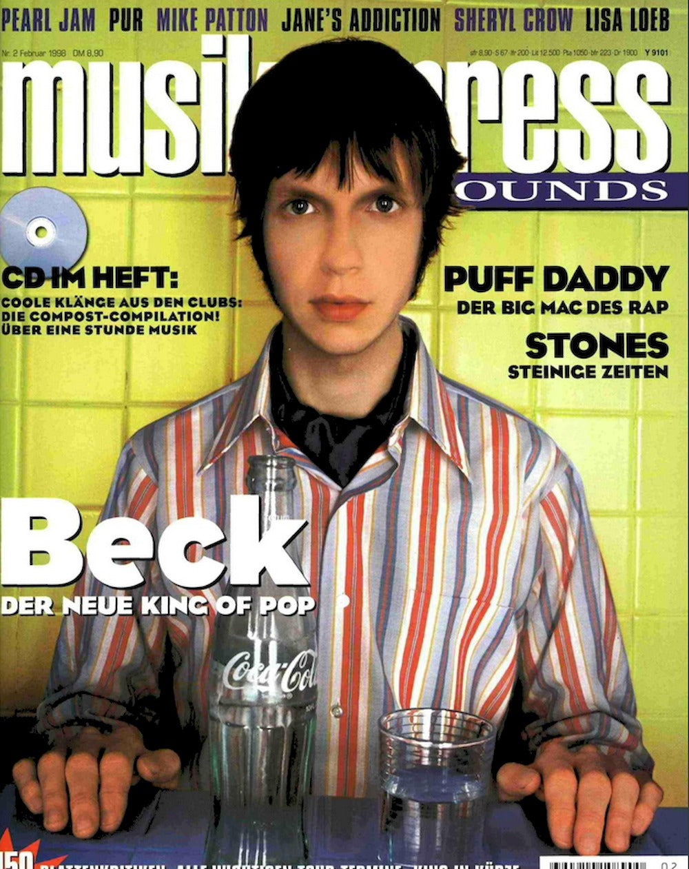 Musikexpress Magazin Deutschland 1998-02 Beck Pearl Jam Rolling Stones Puff Daddy
