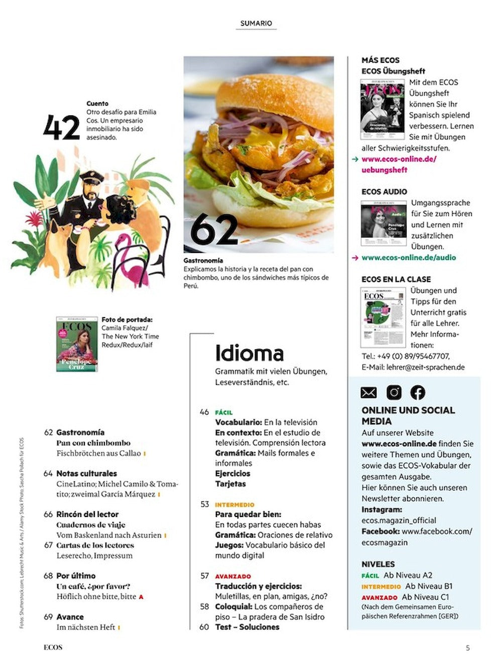 Ecos Tijdschrift Duitsland 2023 Penelope Cruz (spanish) Originele uitgave