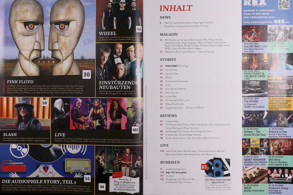Eclipsed Magasin Tyskland 2024 #260 Pink Floyd Slash Abbey Road Wheel Einstürzende Neubauten