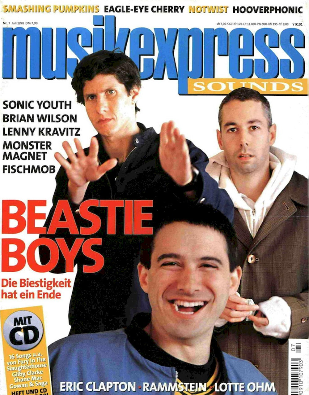 Musikexpress Magazin Deutschland 1998-07 Beastie Boys Eagle-Eye Cherry Brian Wilson Lenny Kravitz