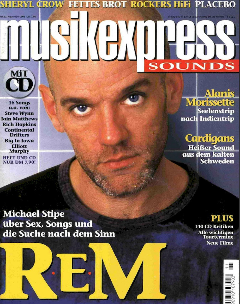 Musikexpress Magazin Deutschland 1998-11 REM Alanis Morissette Cardigans Dave Stewart