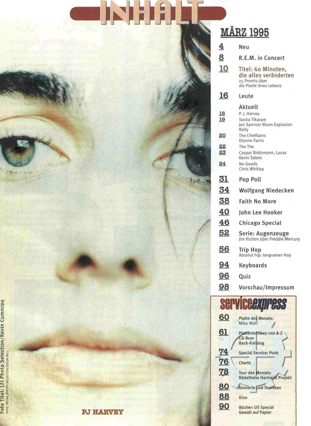 Musikexpress Magazin Deutschland 1995-03 Michael Stipe Niedecken Faith No More John Lee Hooker