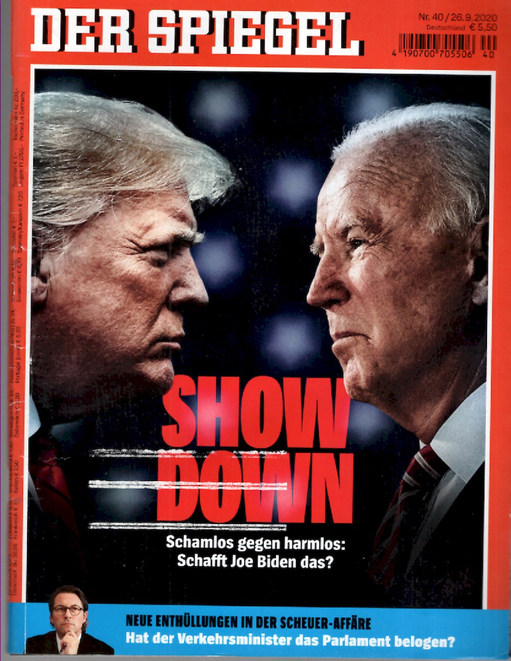 Der Spiegel Magazine Germany 2020-40 Donald Trump Joe Biden ACCEPTABLE