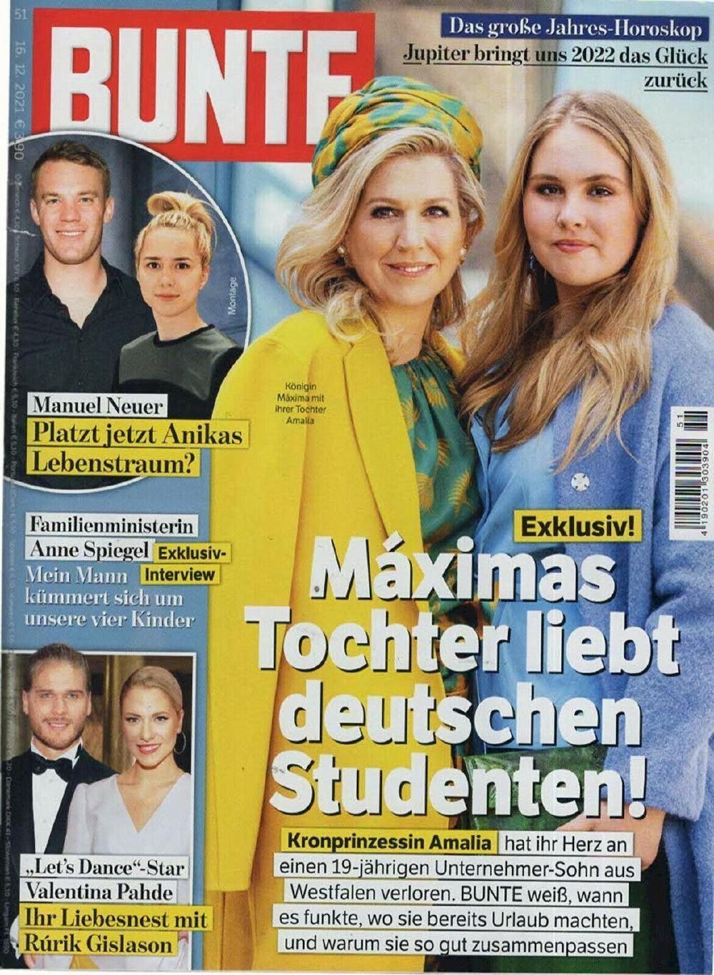 Bunte Rivista Germania 2021-51 Maxima Amalia Edizione originale