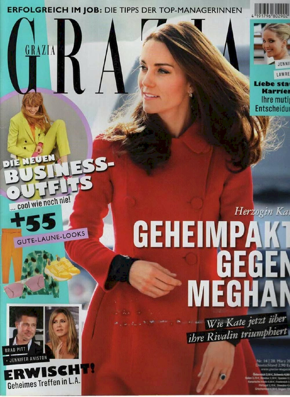 Grazia Magazin Deutschland 2019-14 Kate Jennifer Lawrence Brad Pitt Aniston