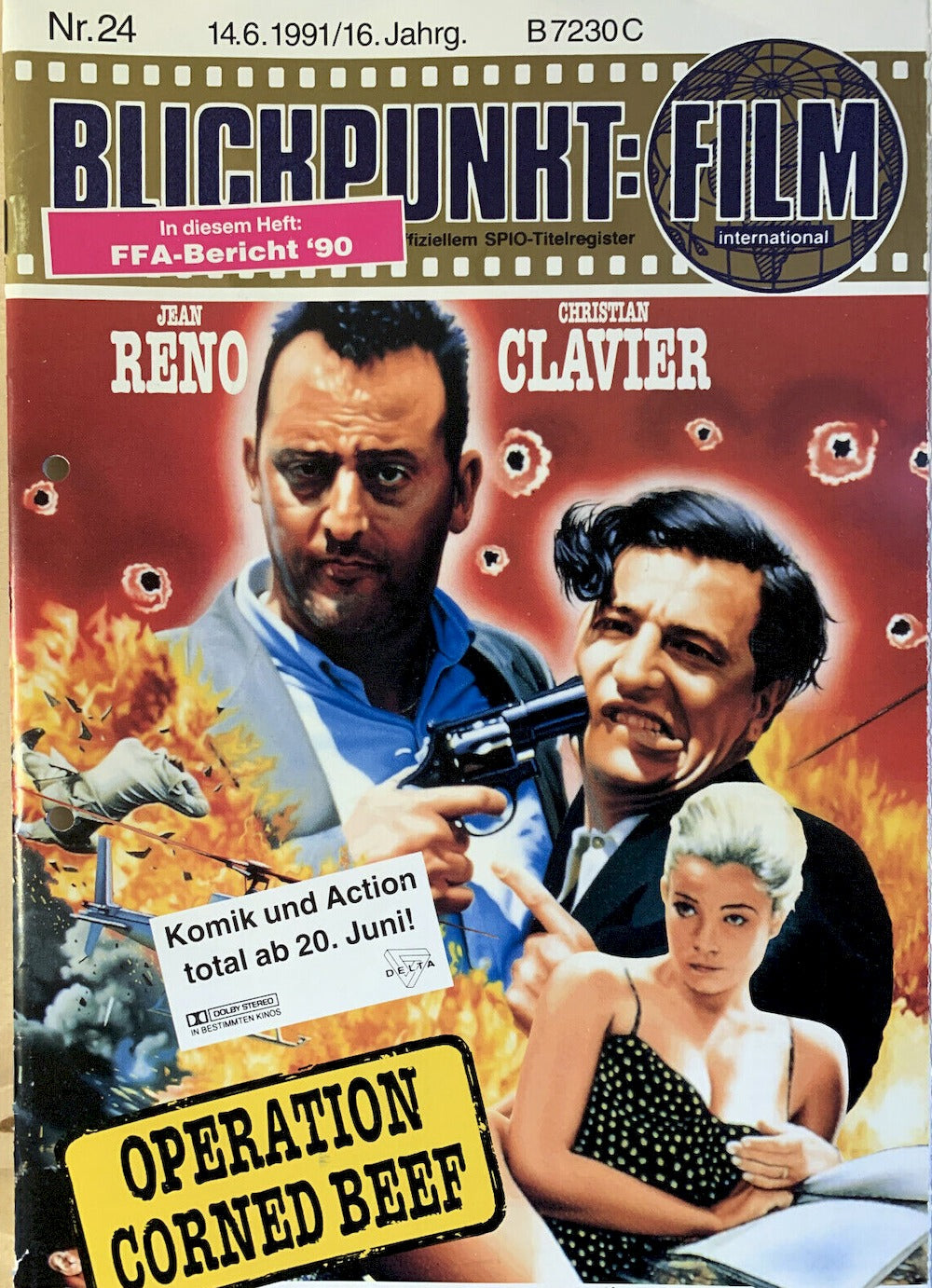 Blickpunkt Film Magazine Germany 1991-24 – Jean Reno Christian Clavier – Original Print Issue