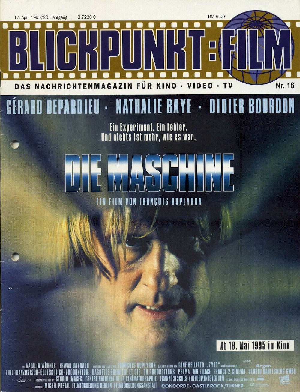 Blickpunkt Film Magasin Tyskland 1995-16 – Gerard Depardieu – Originaludgave