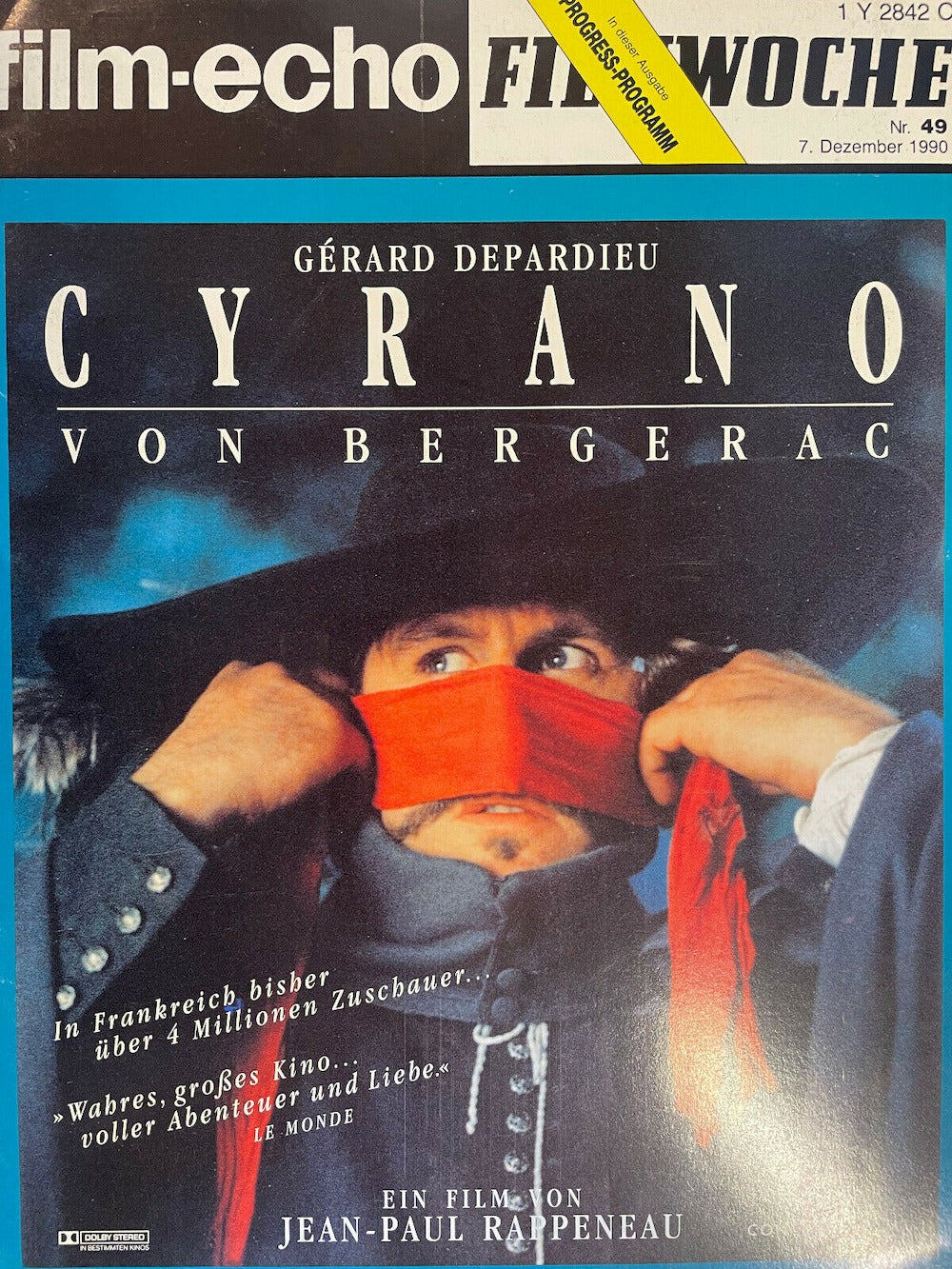 Filmecho Filmwoche Revista Alemania 1990-49 Gerard Depardieu Edición original