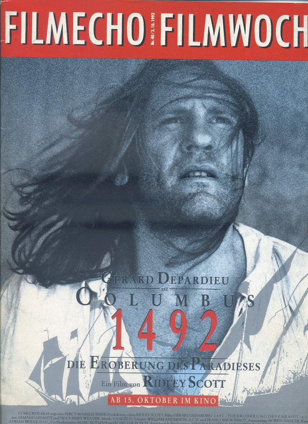 Filmecho Filmwoche Tijdschrift Duitsland 1992-40 Gerard Depardieu Originele uitgave