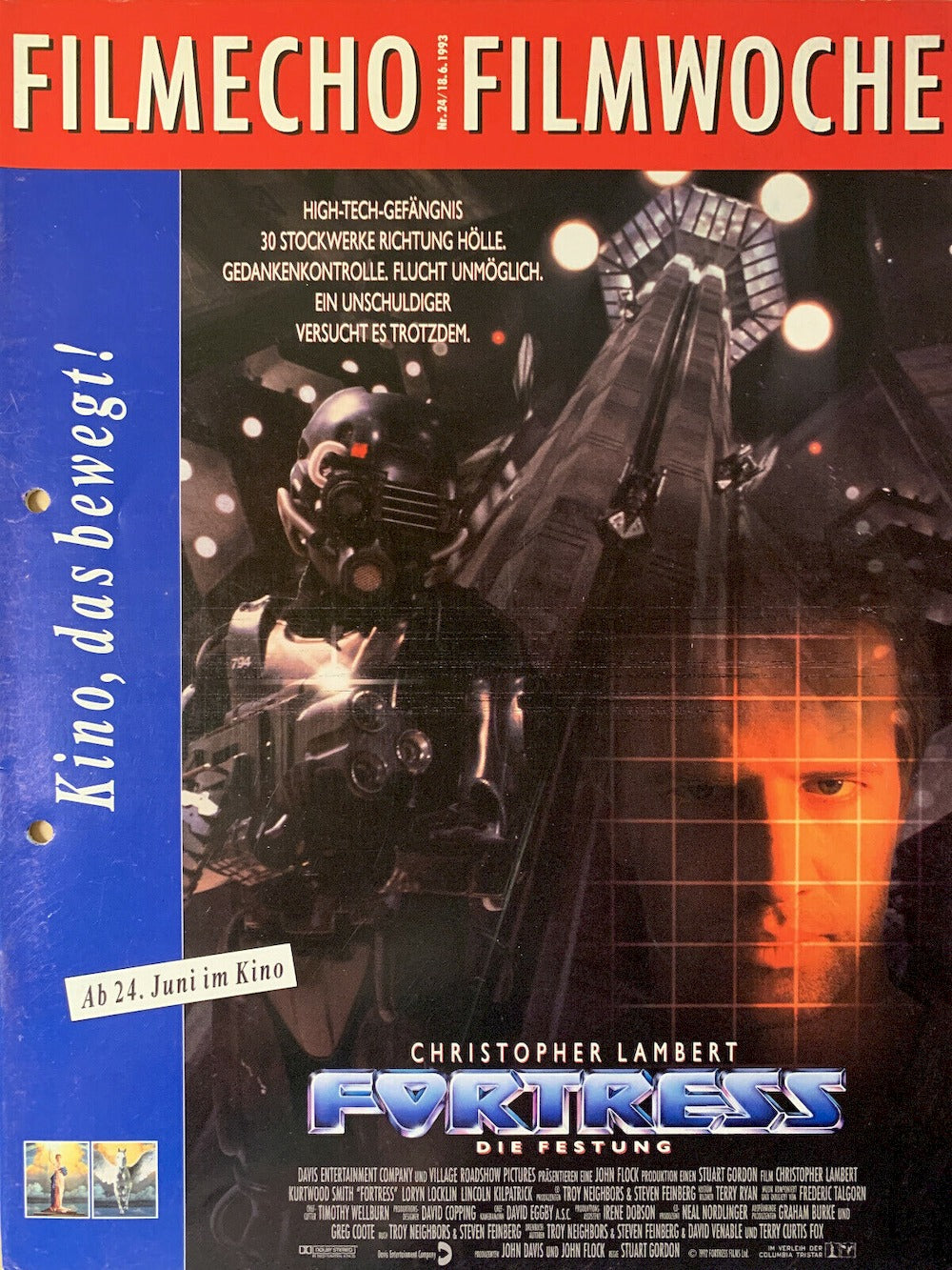 Filmecho Filmwoche Magasin Tyskland 1993-24 Christopher Lambert Kurtwood Smith Originalutgåva